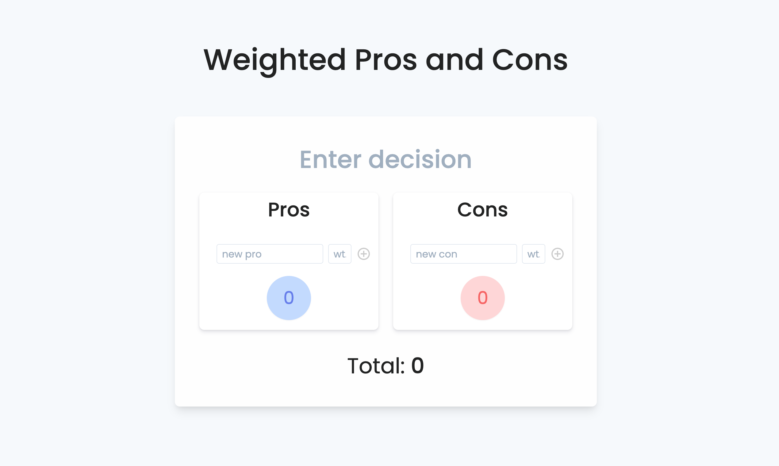 Weighted Pros And Cons - Make Better Pros And Cons Lists | Product Hunt