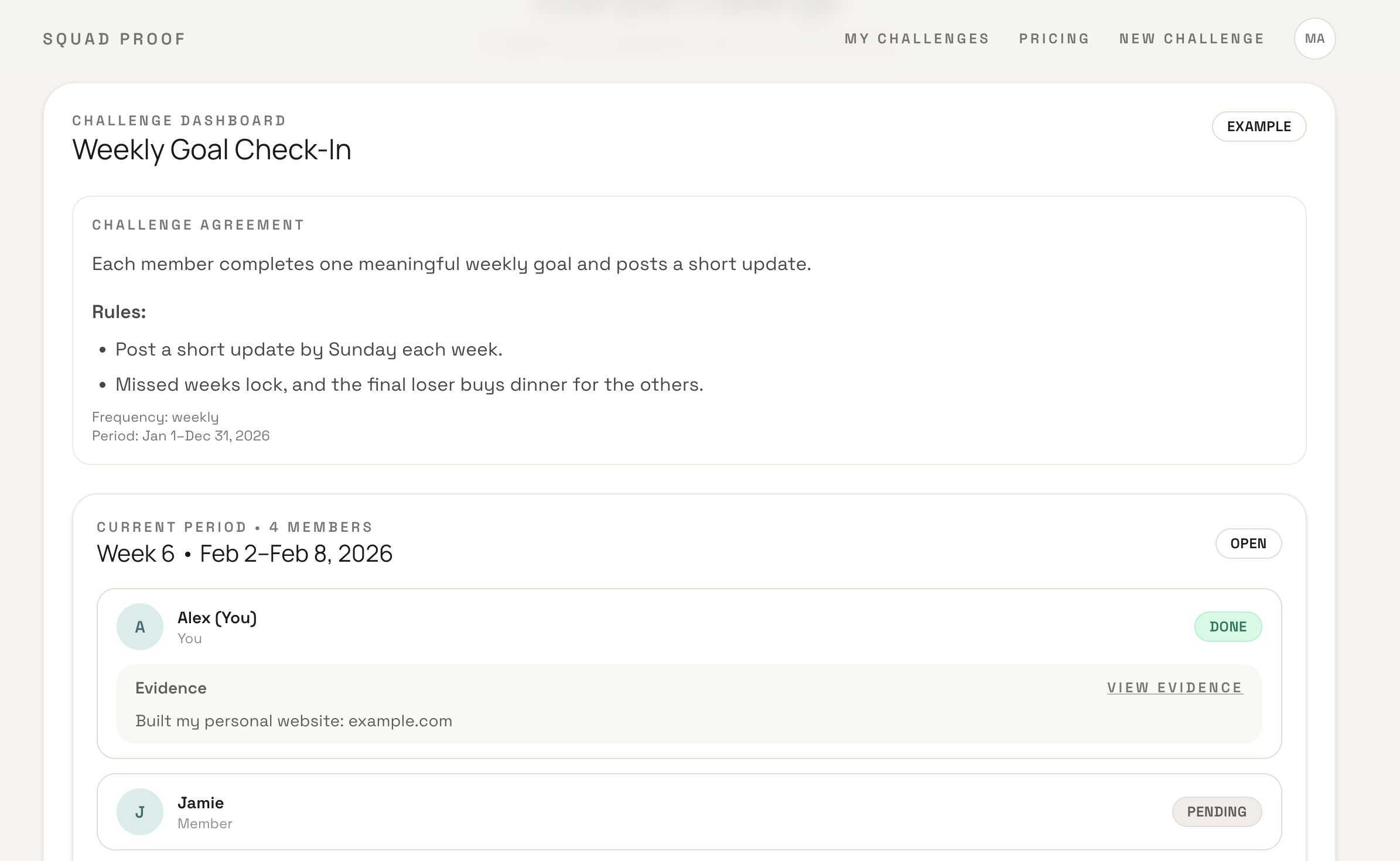 SquadProof - Screenshot 2 showing product features and functionality