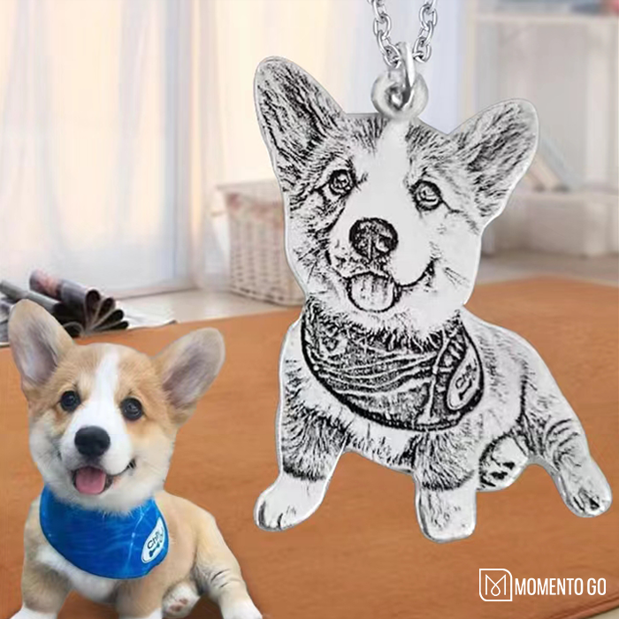 Custom Pet Portrait Jewelry Necklace