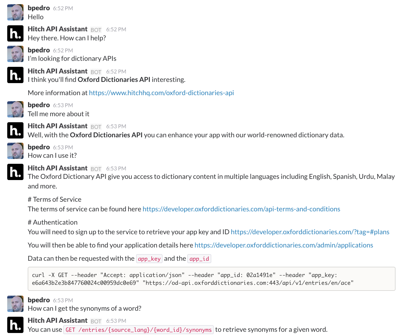 Hitch API assistant gallery image