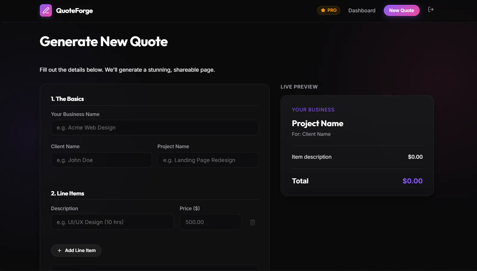 QuoteForge gallery image