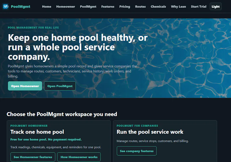 PoolMgmt screenshot 1