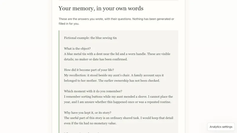 MemoirWell screenshot 2