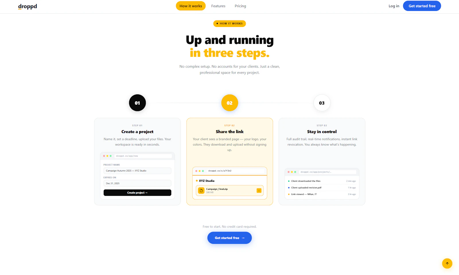 droppd — professional file sharing screenshot 2