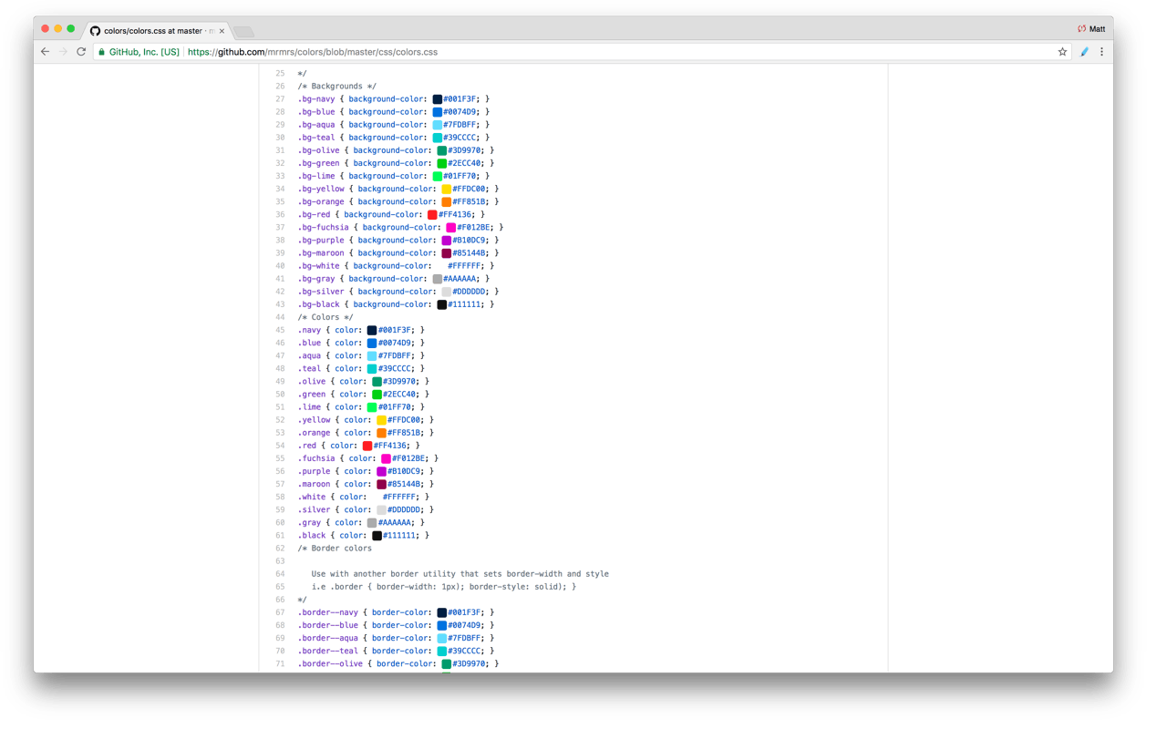 CSS Colors for GitHub media 1