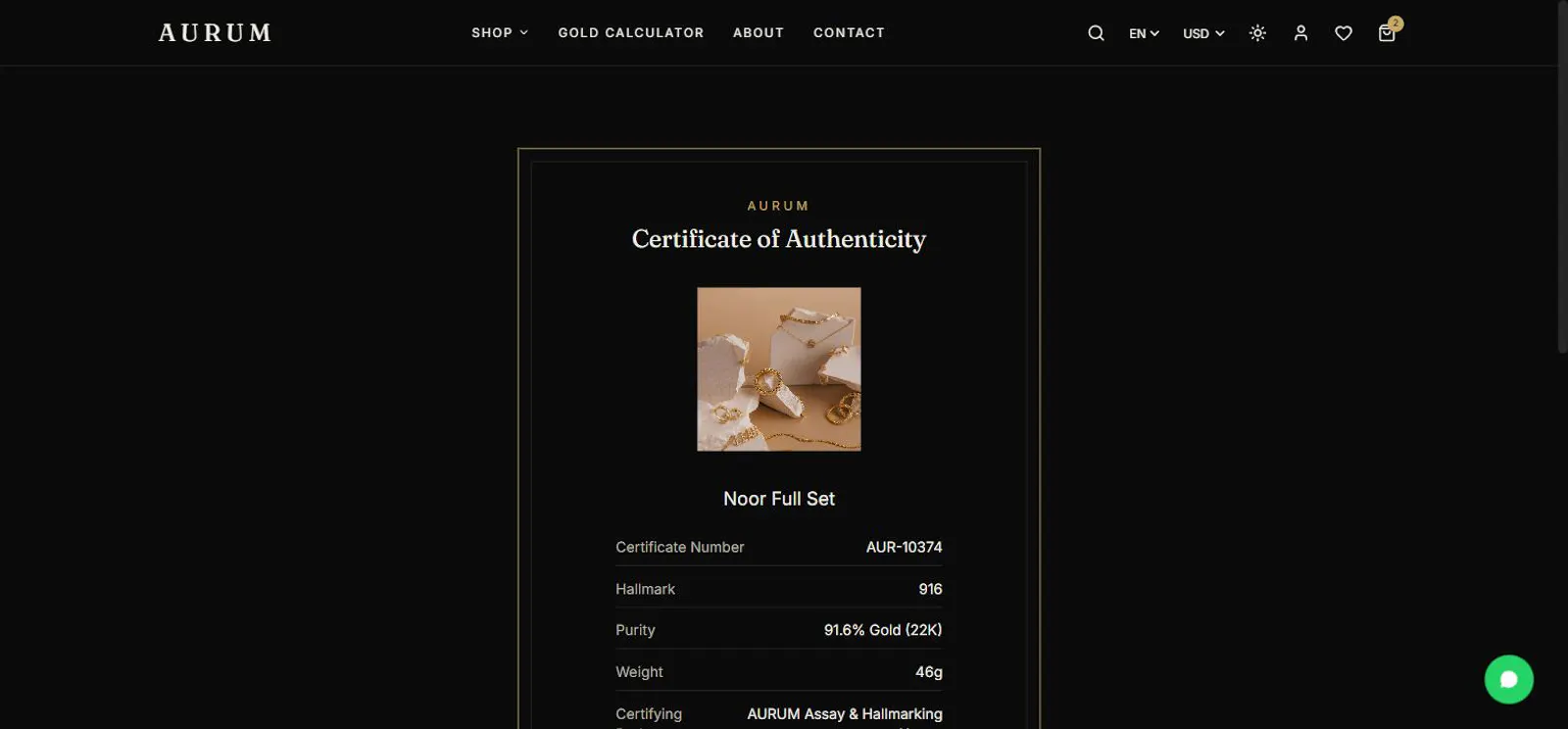 AURUM — Luxury Gold Jewelry Commerce screenshot 3
