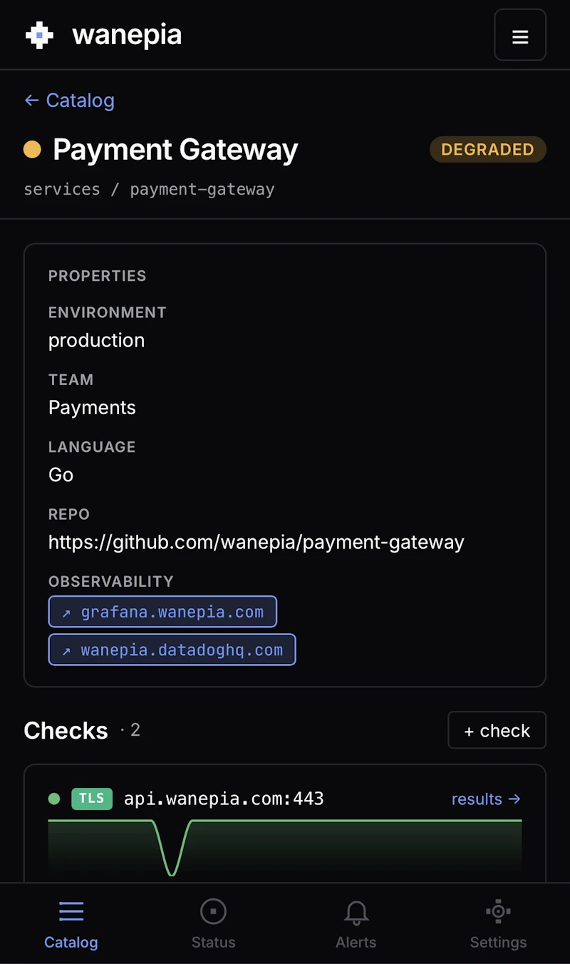 Wanepia - service catalog screenshot 1