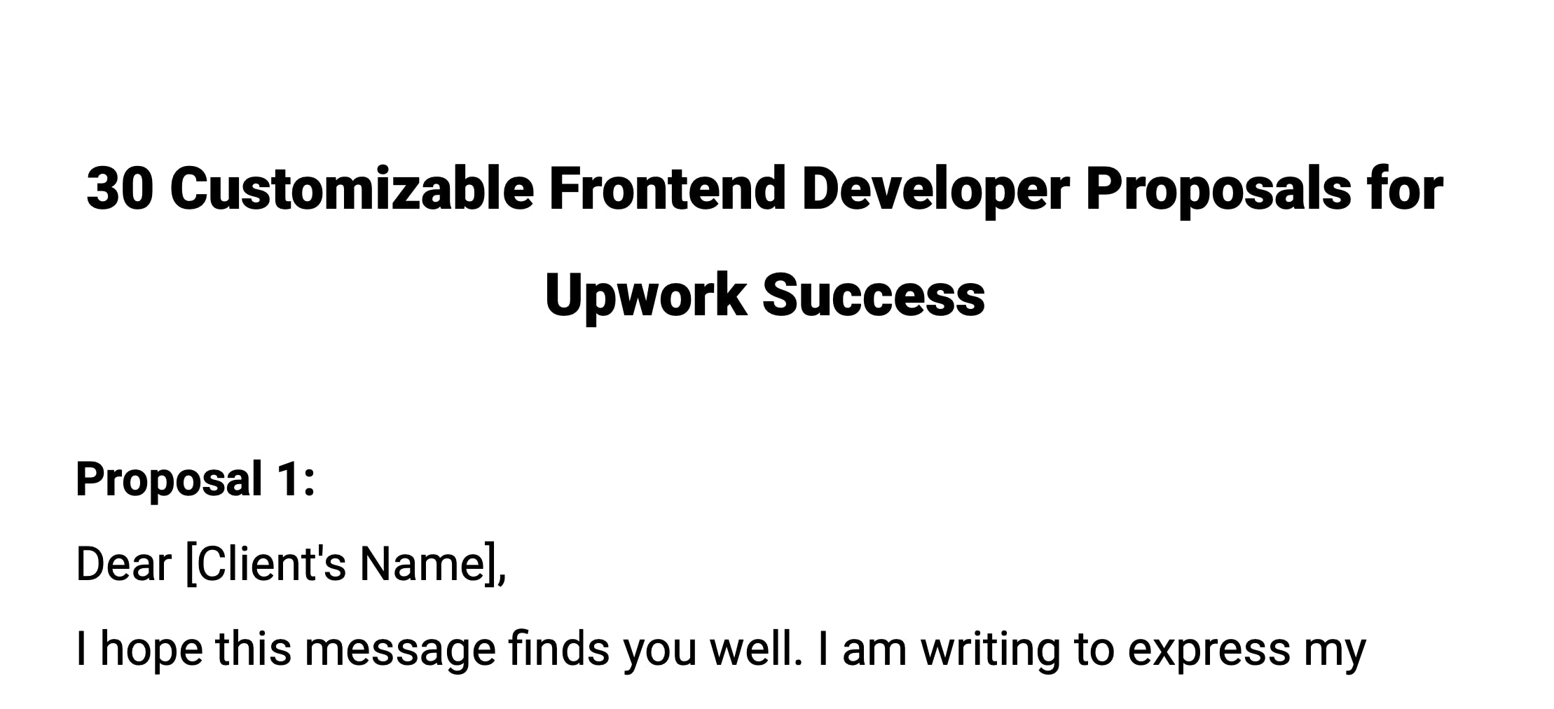 30 Upwork Frontend Developer Proposals media 1