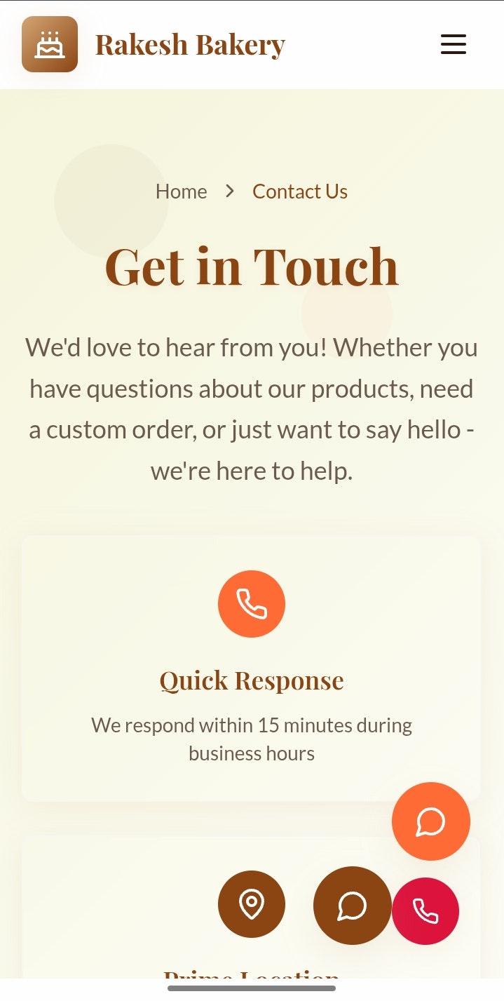 Rakesh Bakery (Concept) - Main screenshot showing features and interface