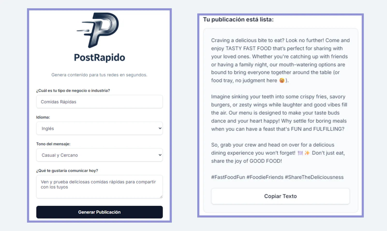 PostRapido screenshot 4