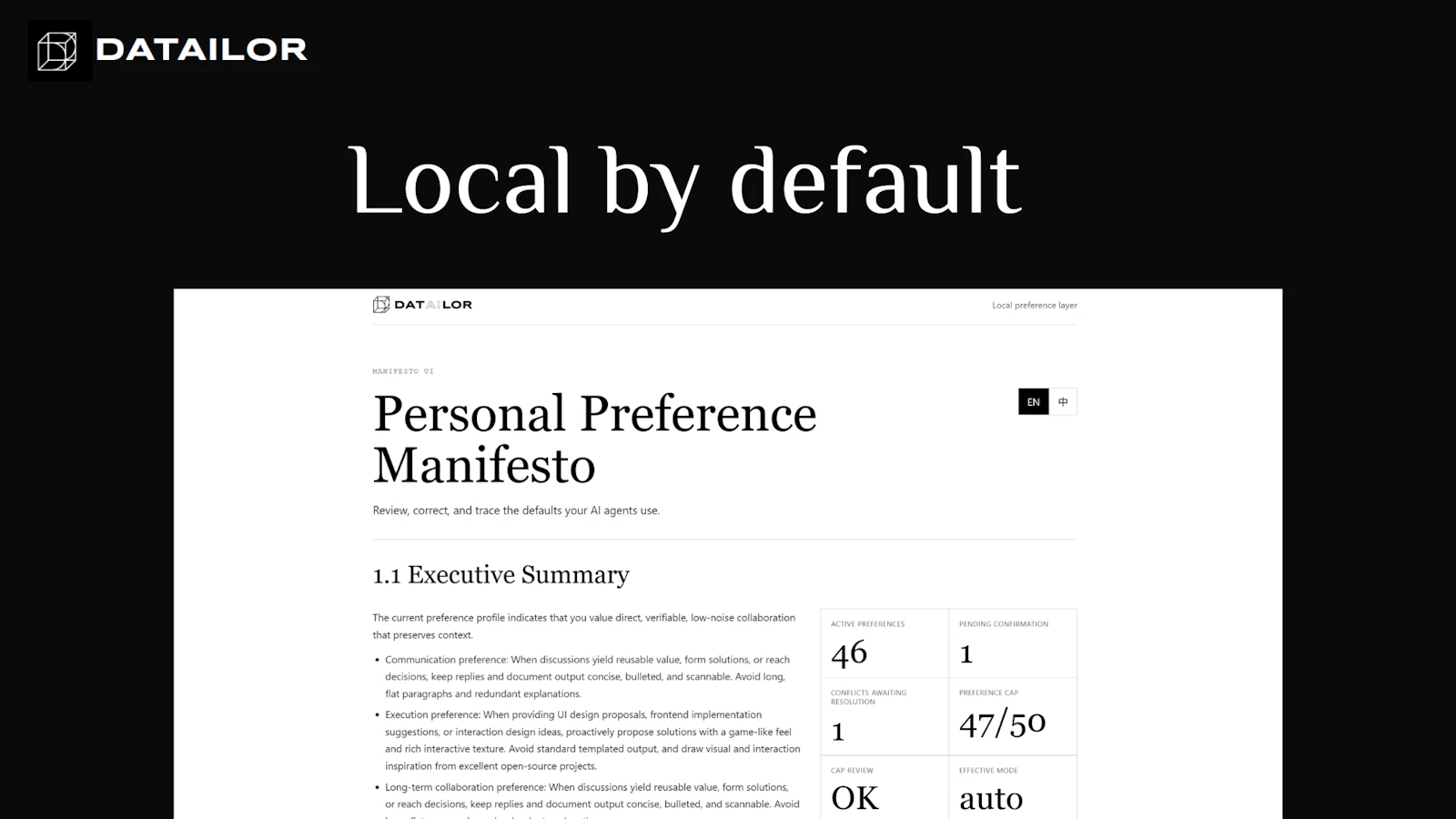 Datailor Preference MCP screenshot 2