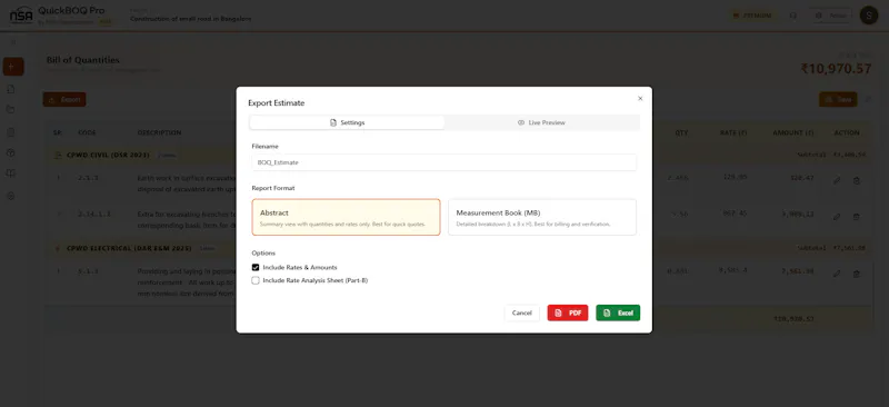 QuickBOQ Pro screenshot 5