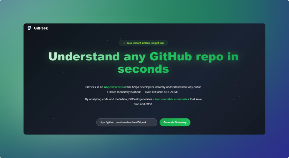 Média Gitpeek - Comprendre tout repo github en quelques secondes 2