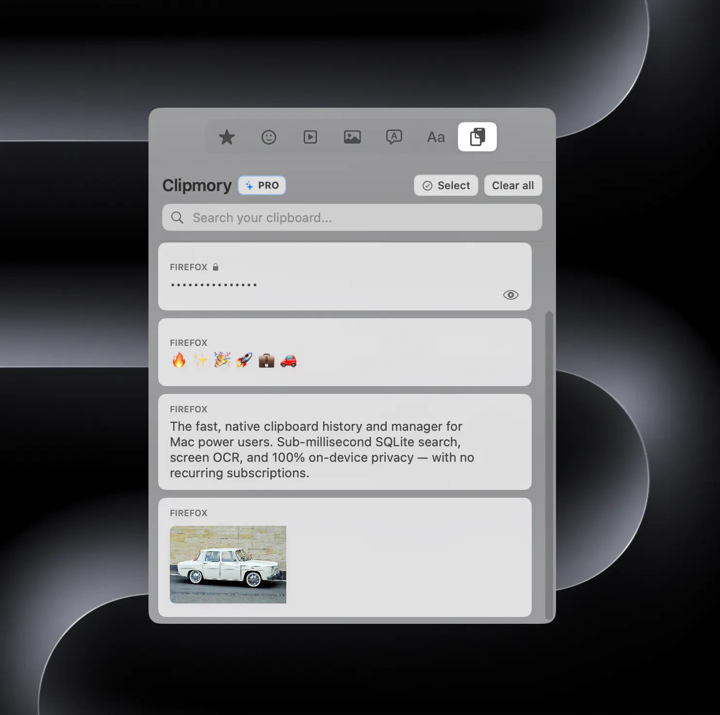 Clipmory — Clipboard History for Mac  gallery image