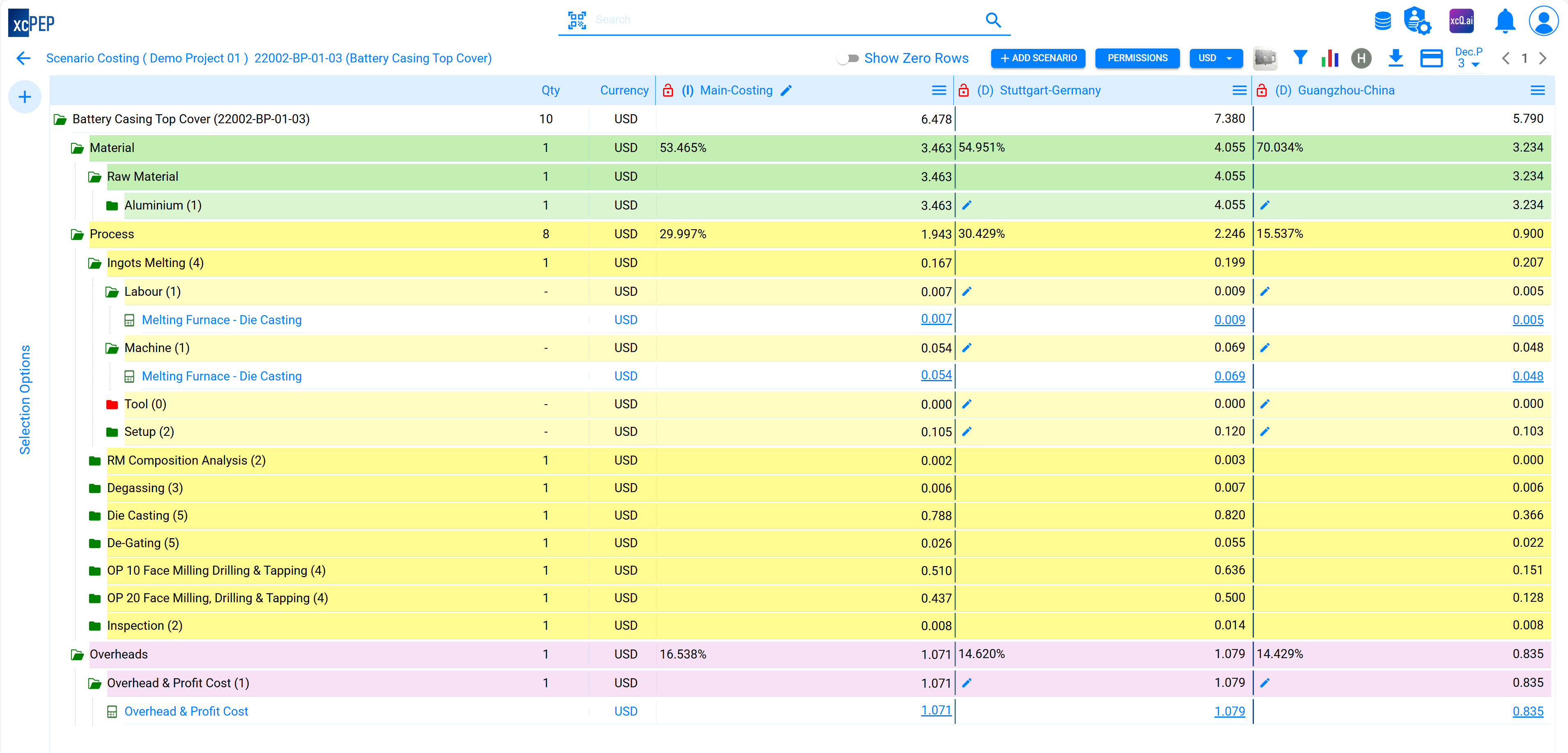 xcPEP Should Cost Software - Screenshot 4 showing product features and functionality