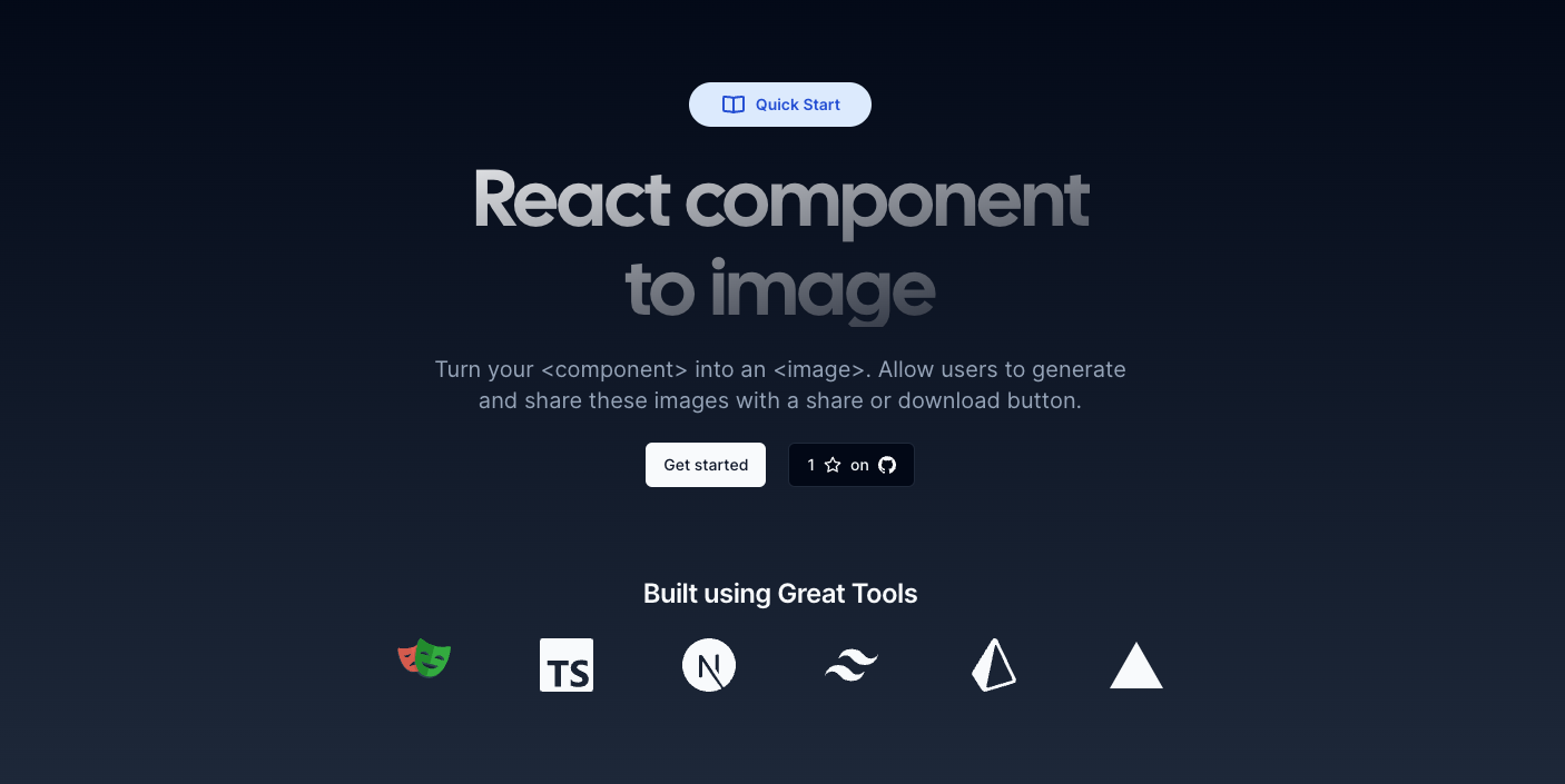 startuptile Screen Grab-Turn your React component into an image. 