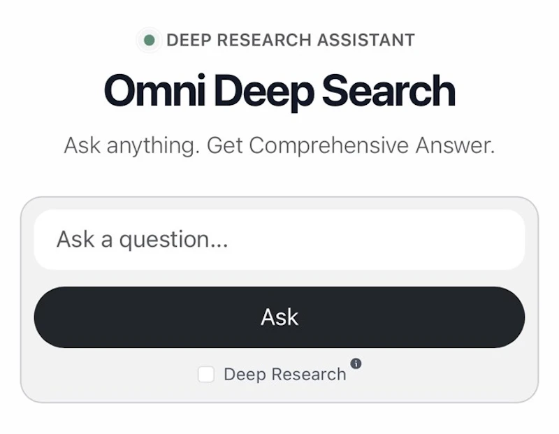OmniDeepSearch screenshot 1