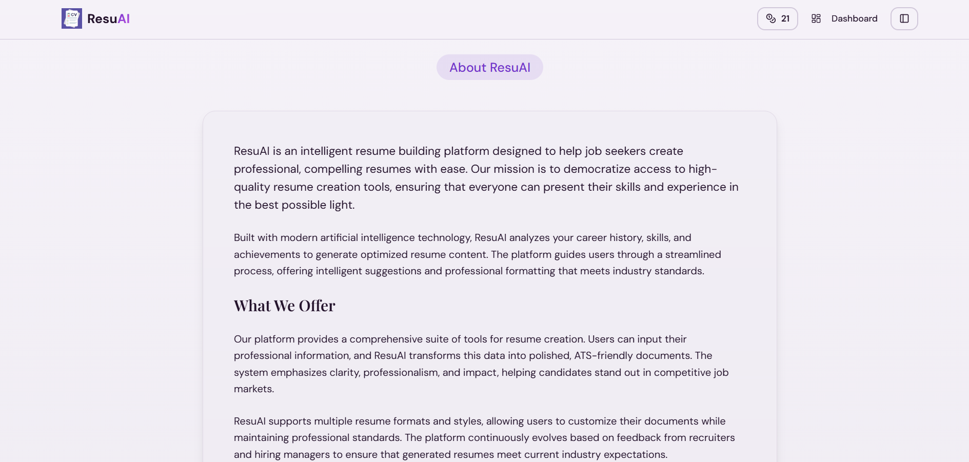 ResuAI  - AI Powered Resume Builder gallery image