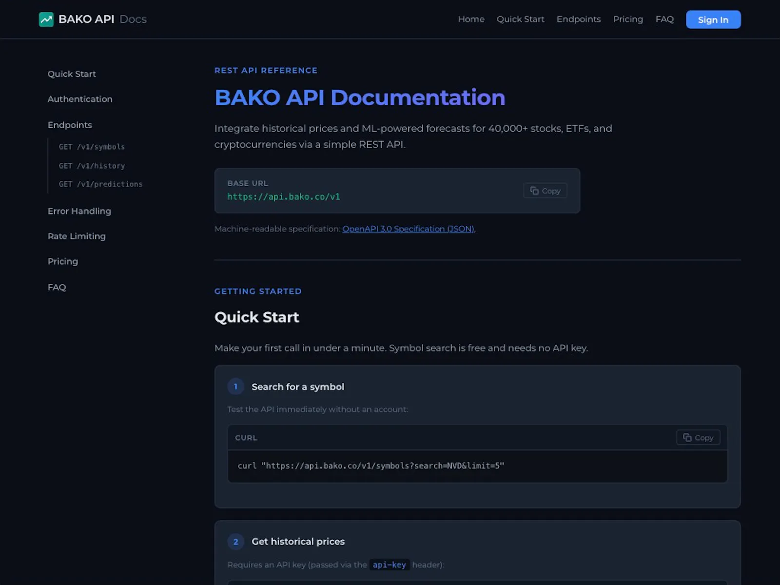 BAKO API screenshot 9