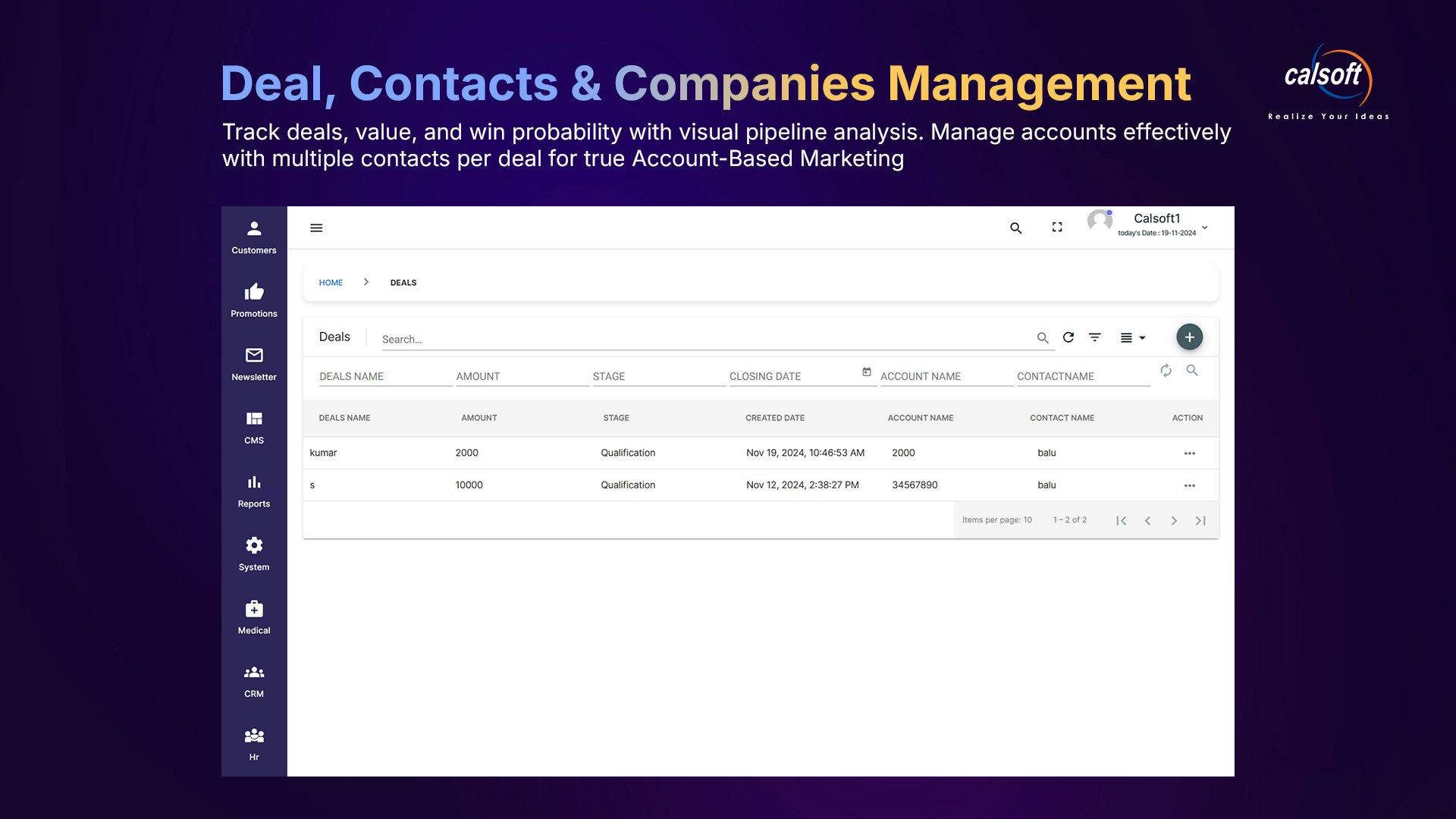 وسائط Calsoft CRM - تسريع النمو مع حل CRM على مستوى المؤسسة 11