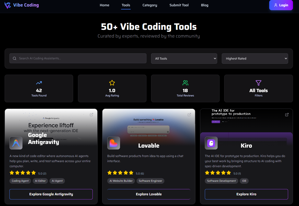 Vibe Coding - Screenshot 2 showing product features and functionality
