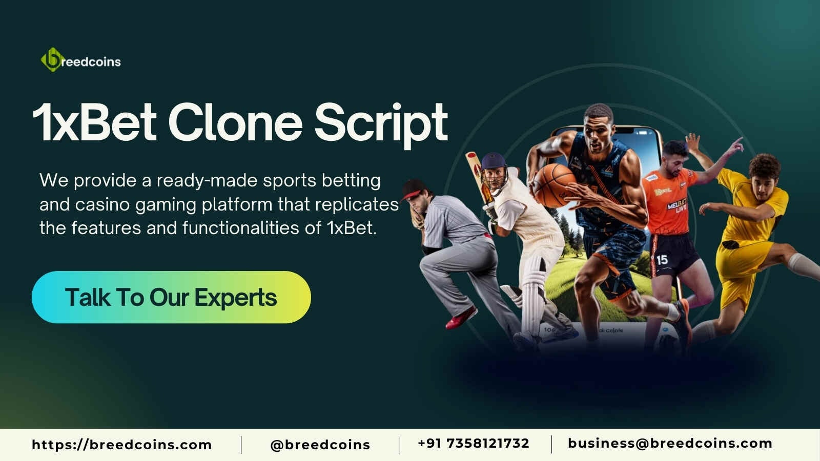1xBet kloonscript - Zet groot in. Bouw snel. Kloon met BreedCoins media 1