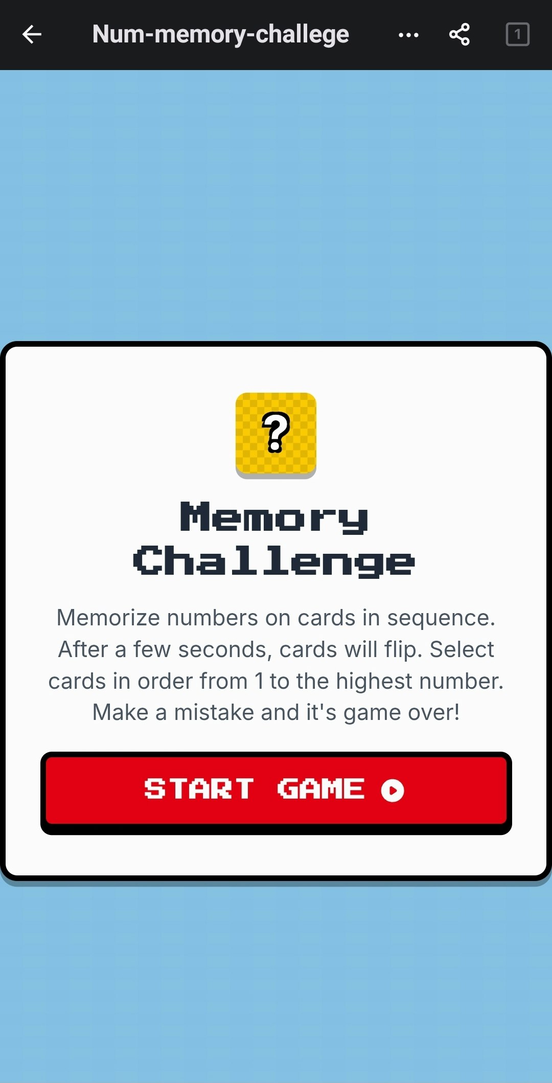 Num-memory-challange Bo  - Screenshot 2 showing product features and functionality