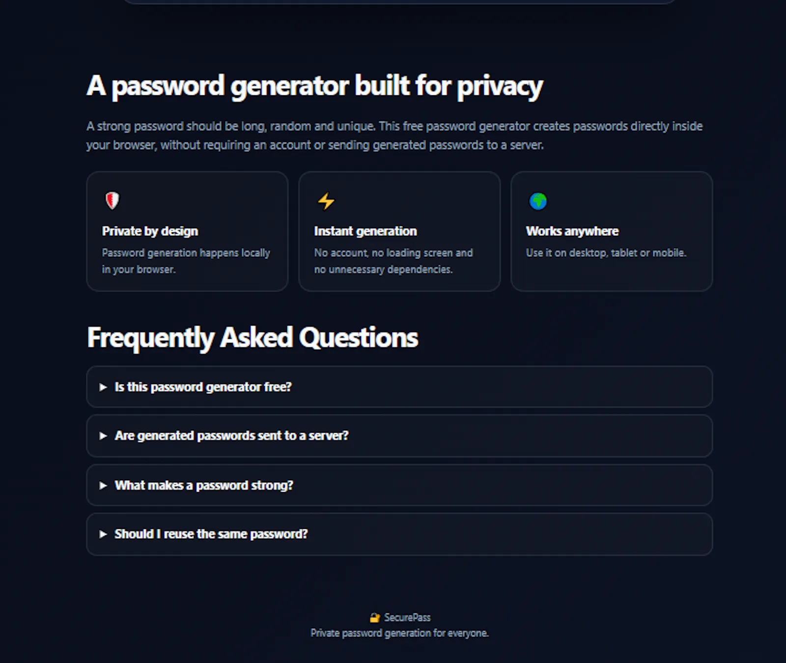 Secure Password Generator screenshot 1