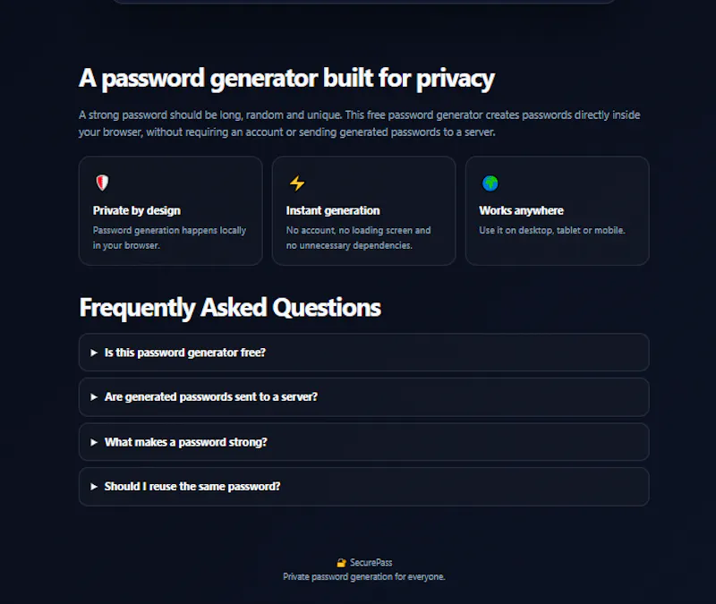 Secure Password Generator screenshot 1