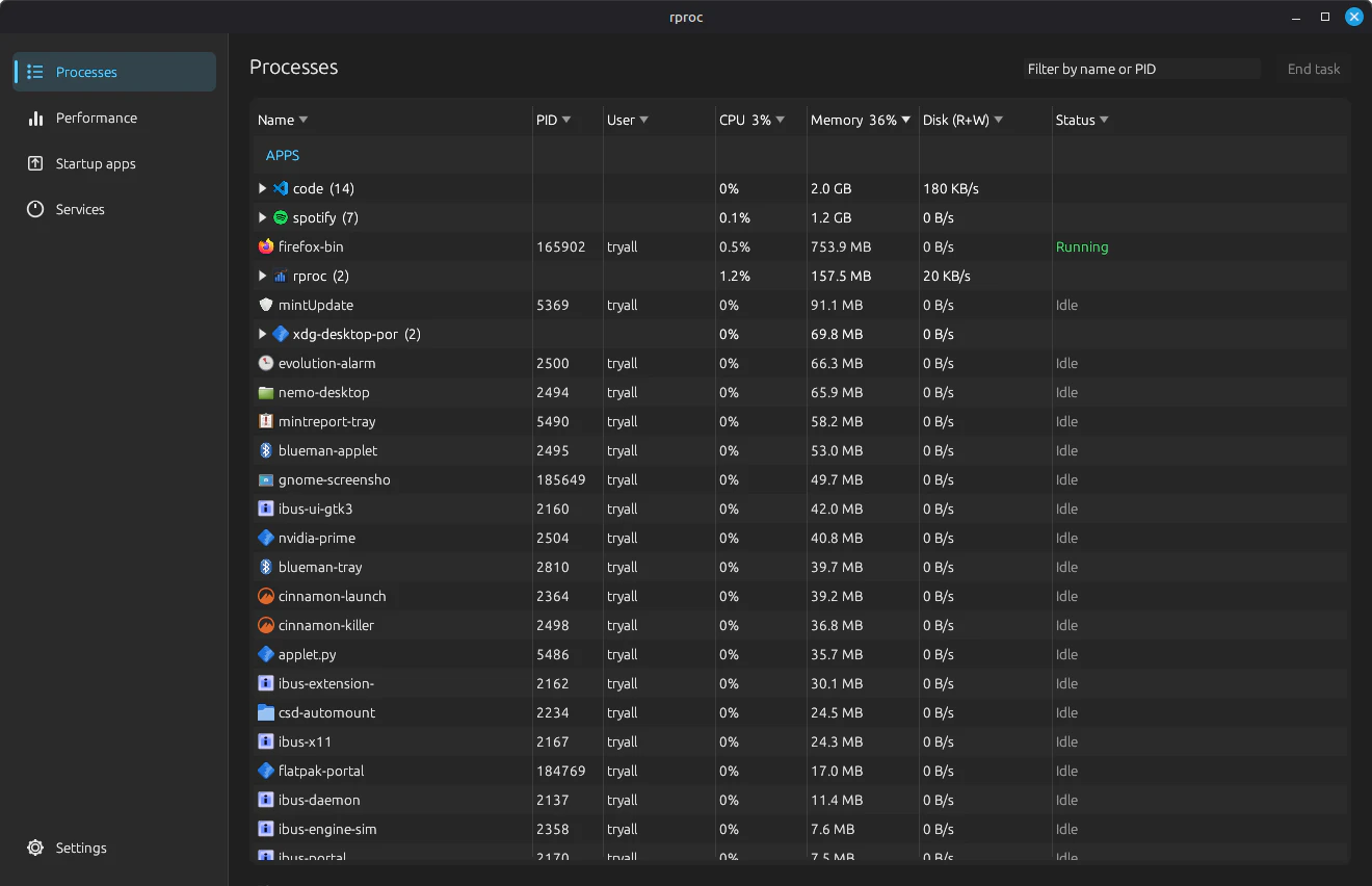 rproc screenshot 2
