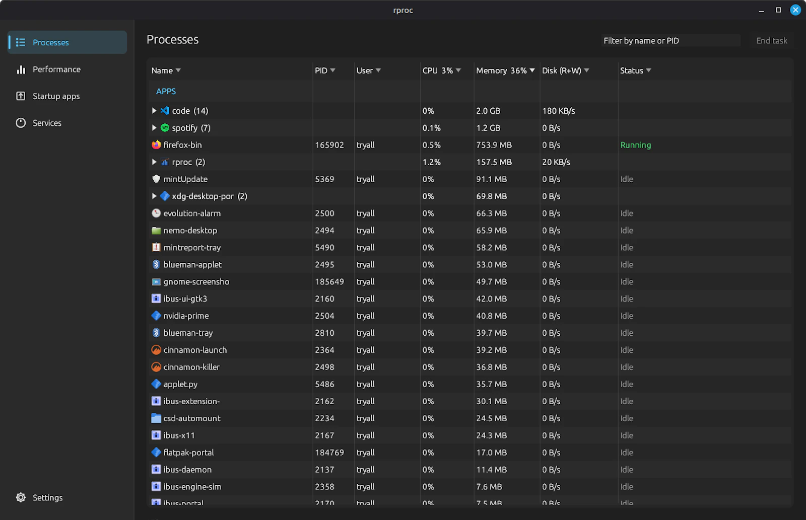 rproc screenshot 2