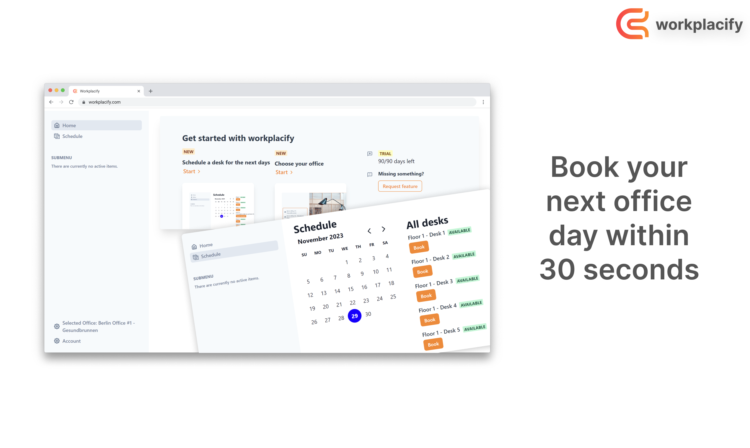 workPlacify - Organisieren Sie Ihren hybriden Arbeitsbereich und erleichtern Sie Buchungsschalter Medien 1
