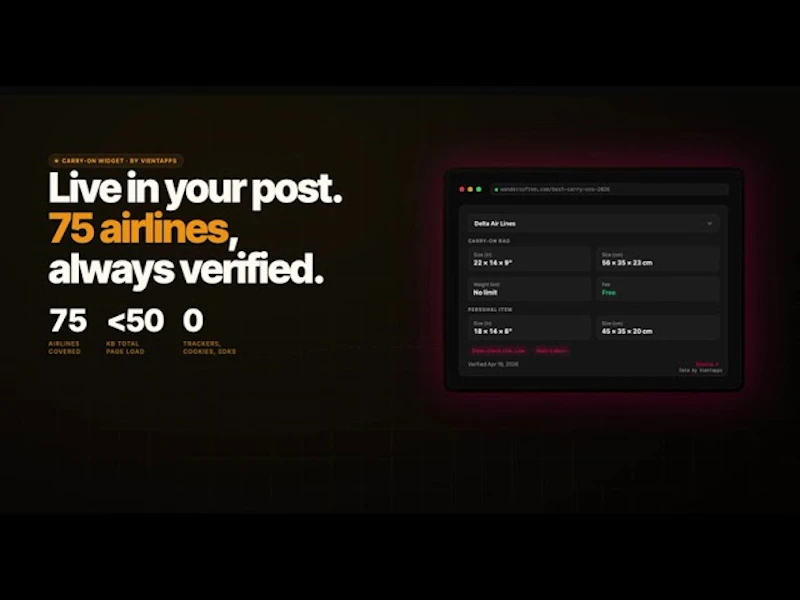Carry-On Size Widget screenshot 1 (video preview)