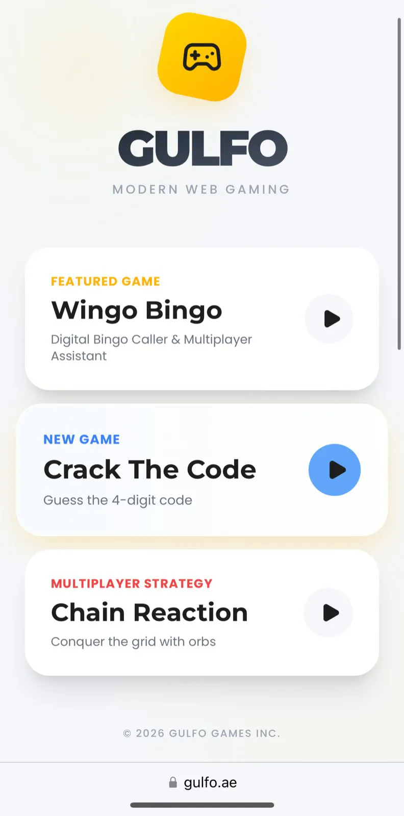 Gulfo Games 제품 배너