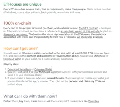 ETHouses: On-chain generative art gallery image