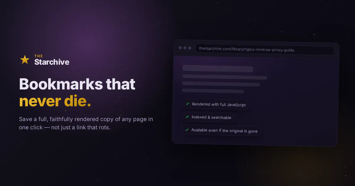The Starchive — Bookmarks that never die gallery image