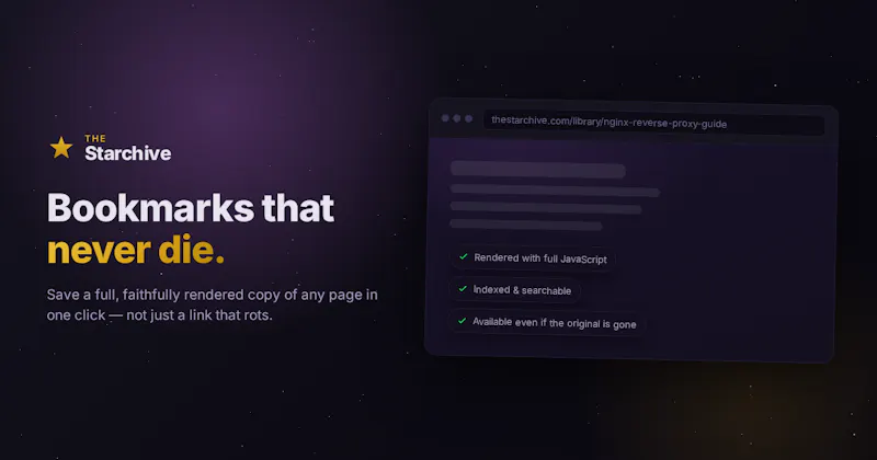 The Starchive — Bookmarks that never die screenshot 1