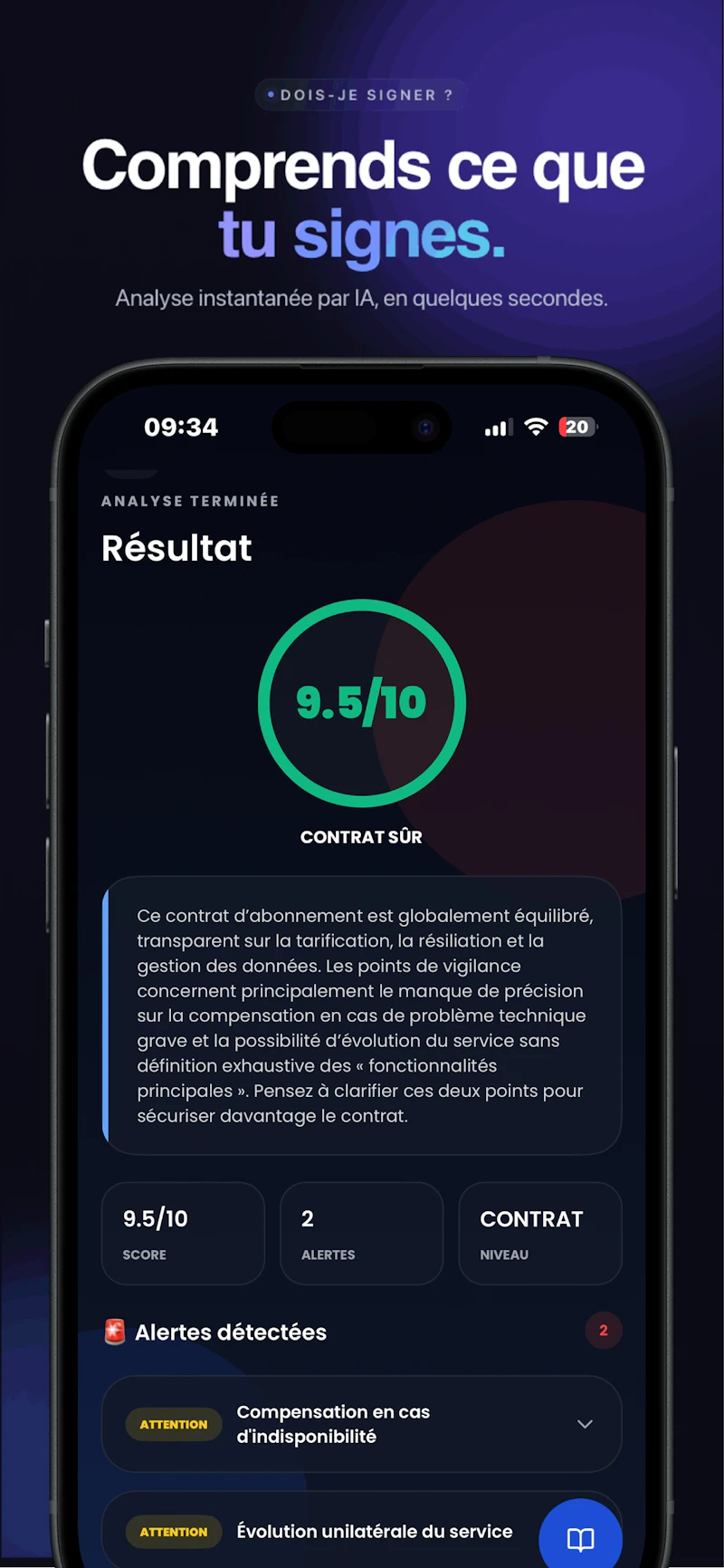 Dois-Je Signer : Contract Analysis screenshot 1