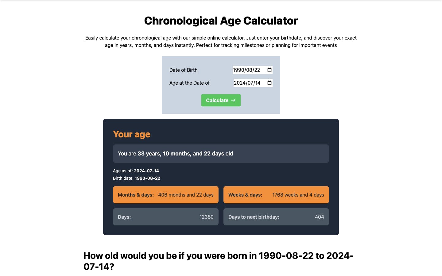 Chronological Age Calculator media 1