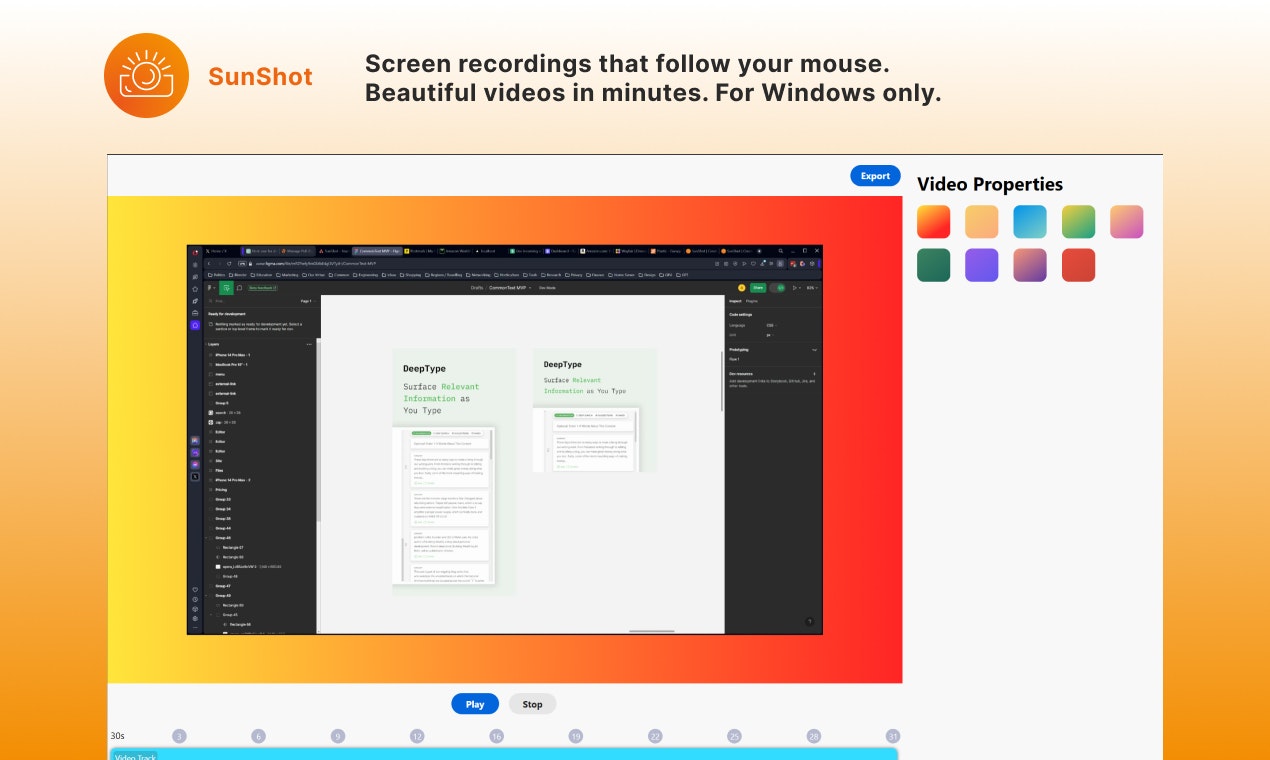 startuptile SunShot-Screen recorder that follows your mouse for Windows