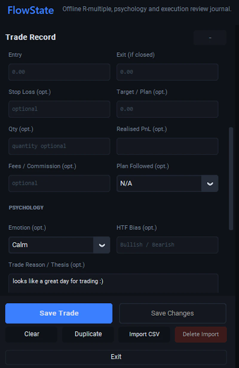 FlowState Trading Journal screenshot 3