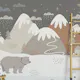 Bear Snow Gray Color Kids Room Wallpaper
