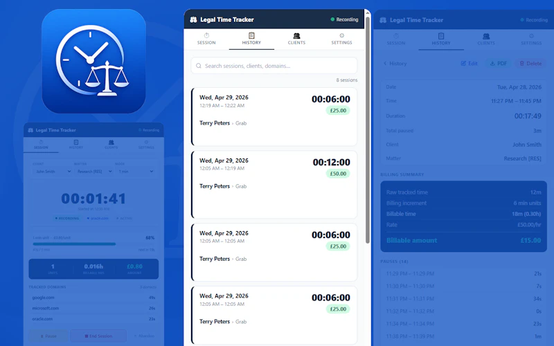 Chrome Extension - Legal Time Tracker screenshot 3