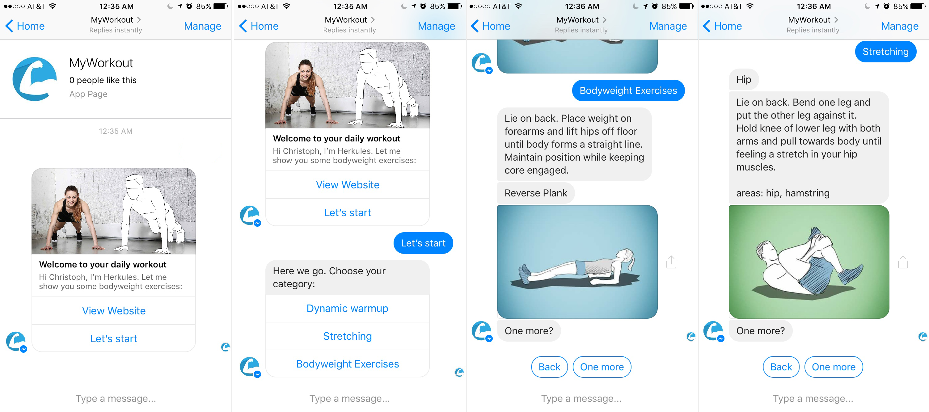 MyWorkout - An Exercise Workout bot gallery image