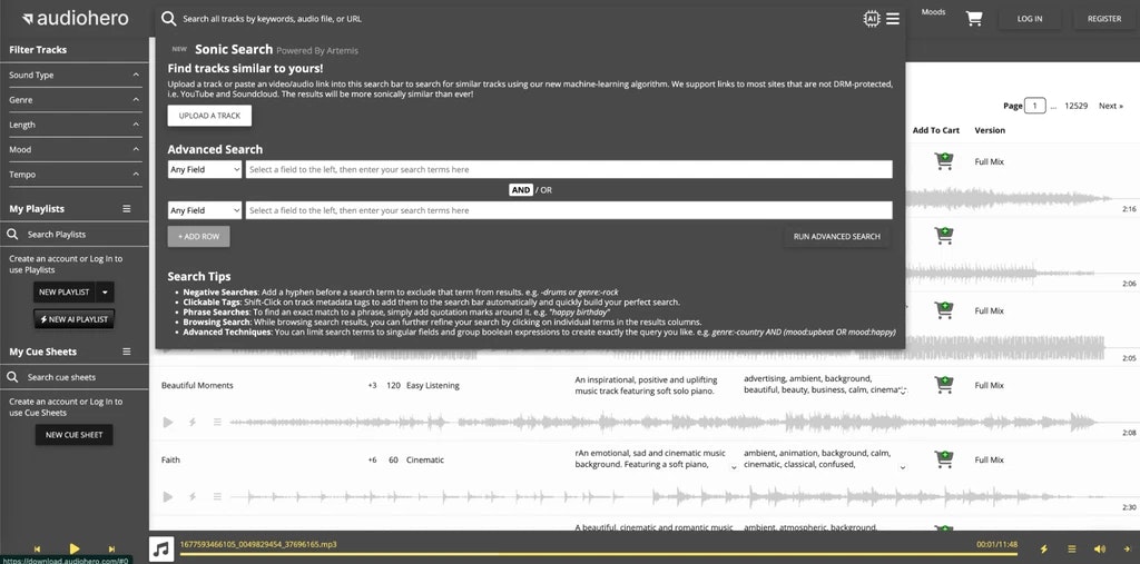 オーディオヒーロー - あなたのビデオに最適なロイヤリティフリーの音楽またはSFXを入手してください。メディア4
