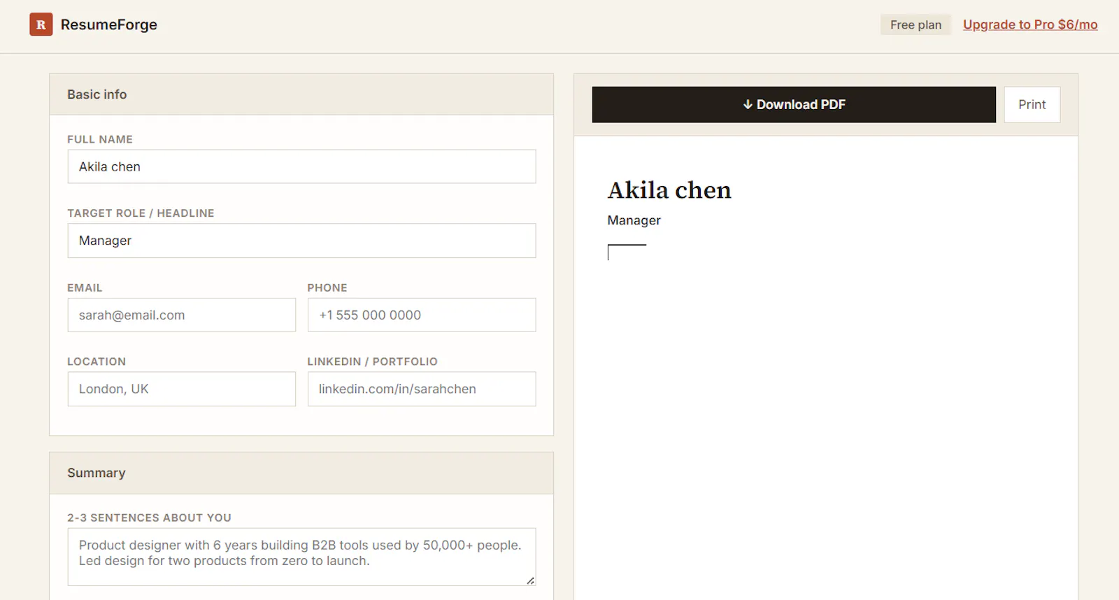 ResumeForge screenshot 2