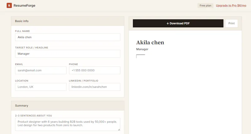 ResumeForge screenshot 2