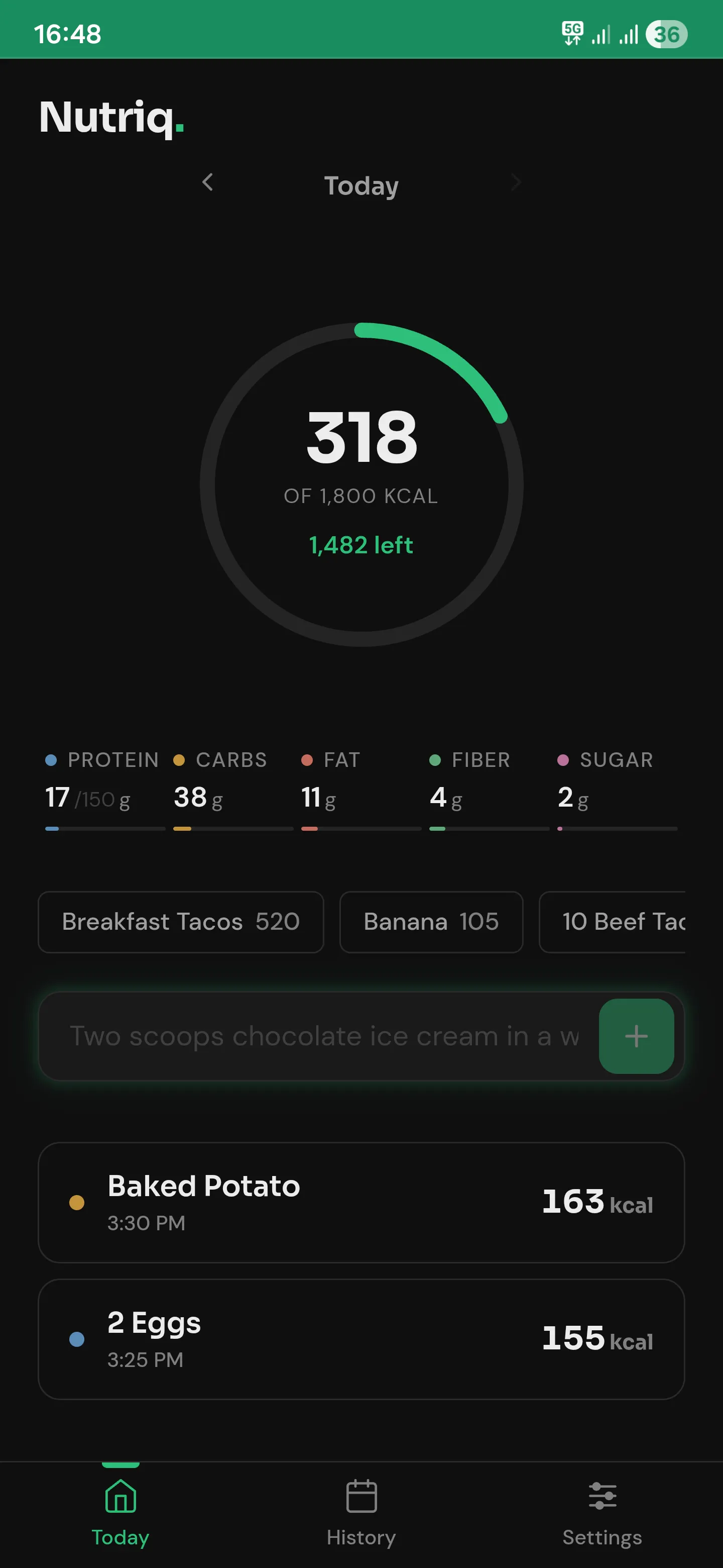 Nutriq - AI based calorie tracker 제품 배너