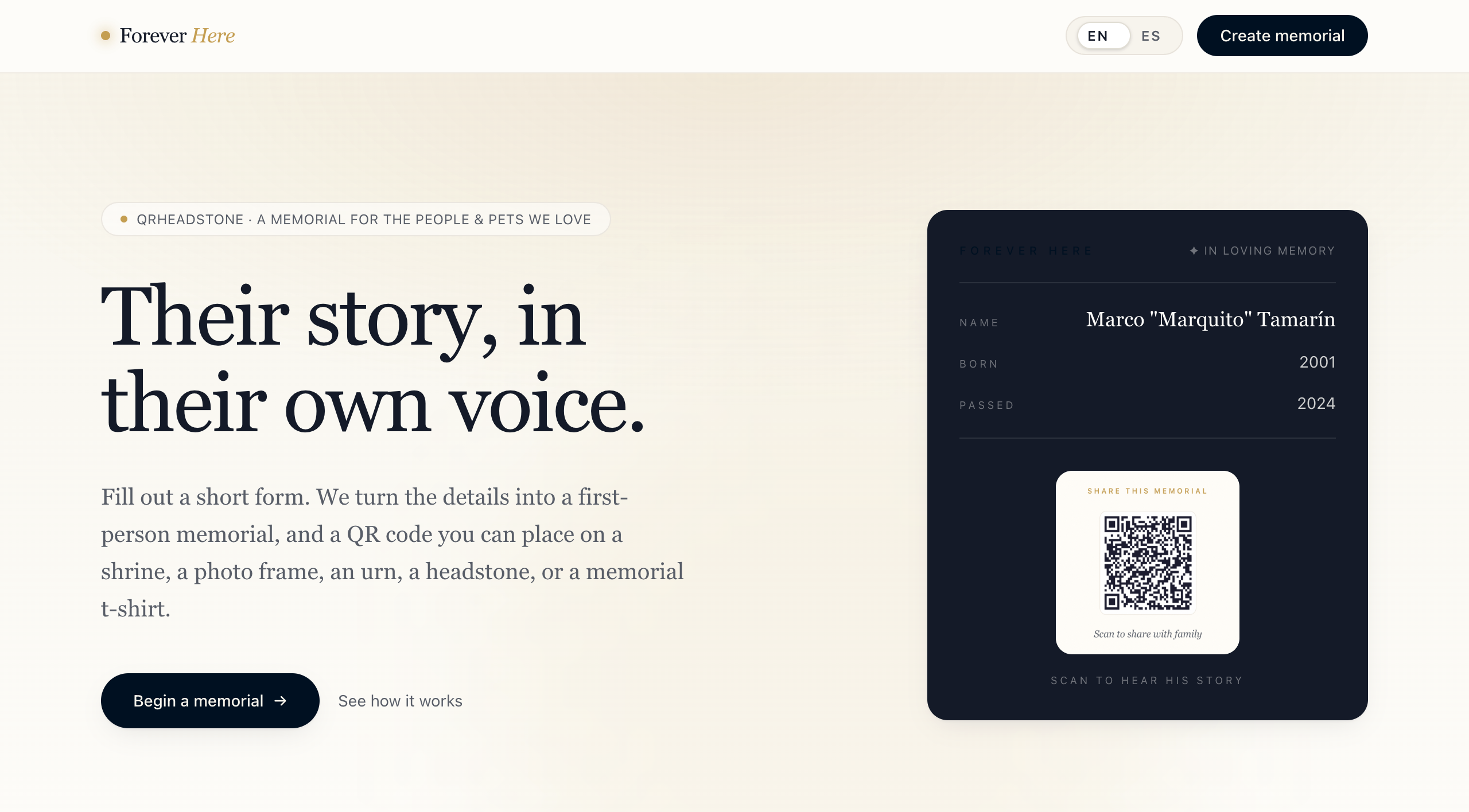 QR Headstone gallery image