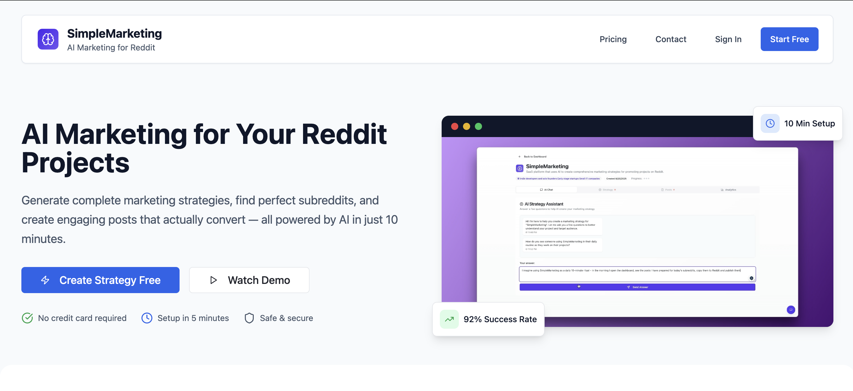 Semplice marketing - Marketing Reddit alimentato dall'IA per i fondatori indie media 2